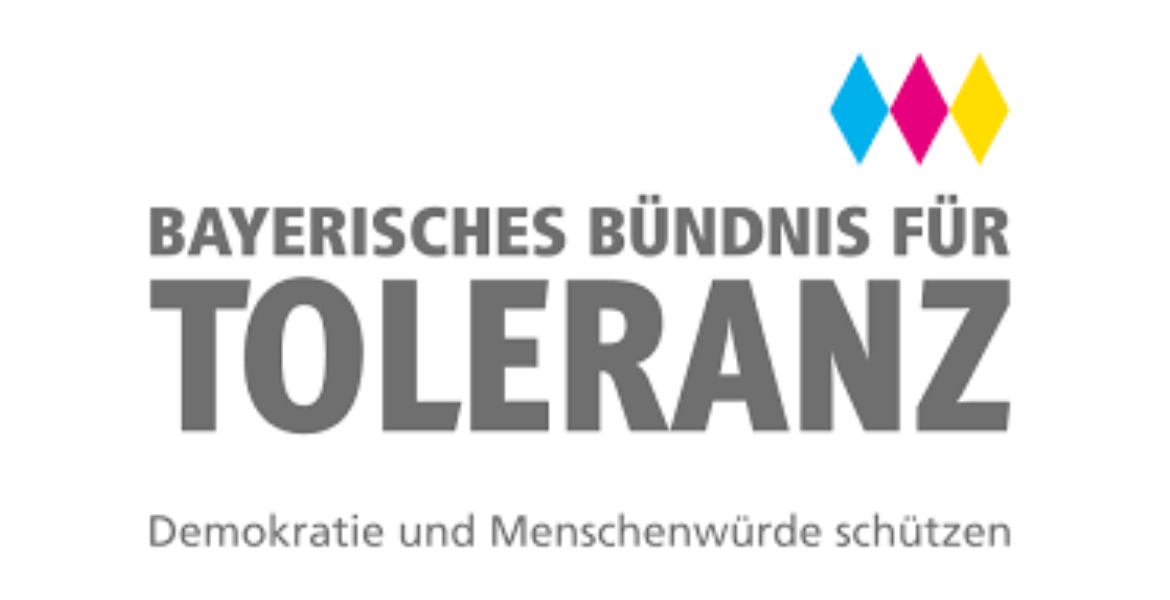 Logo des Bayerischen Bündnisses für Toleranz – Demokratie und Menschenwürde schützen.