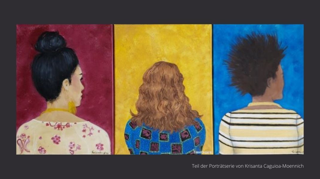 Porträtserie mit betroffenen Frauen von Krisanta Caguioa-Moennich, Ban Ying e.V.