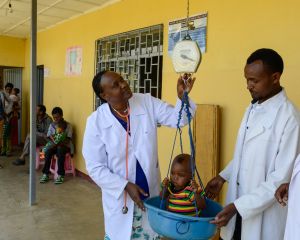 Mitarbeitende des Gesundheitsteams im Jajura Health Centre in Äthiopien