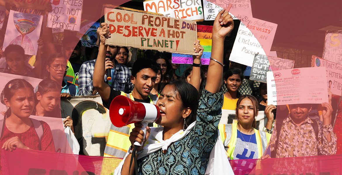 Klimaschützer:innen Friday's for Future in Neu Delhi